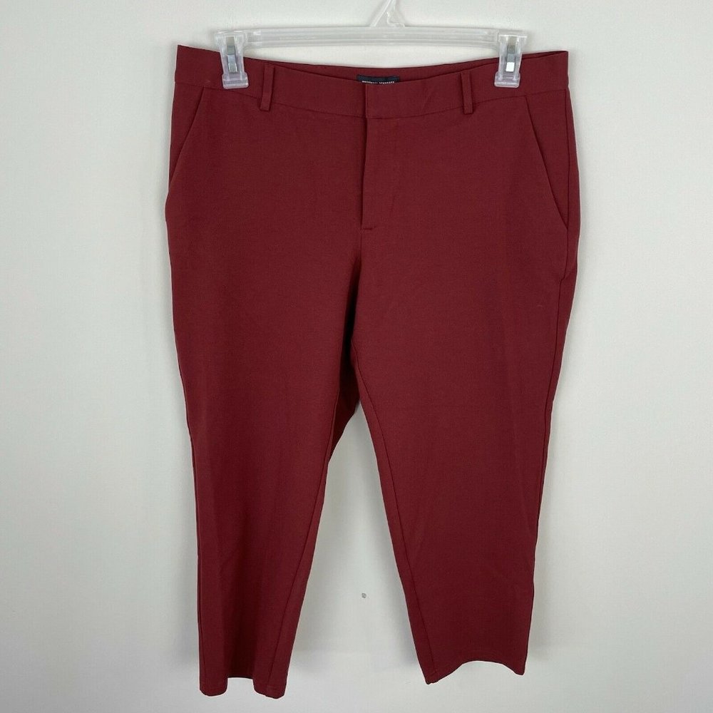 Universal Standard Petite Cigarette Pants Size XS 10-12 New $128 Syrah Burgundy